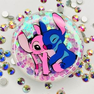 Cartoon Stitch and Angel Phone Grip, Phone Holder